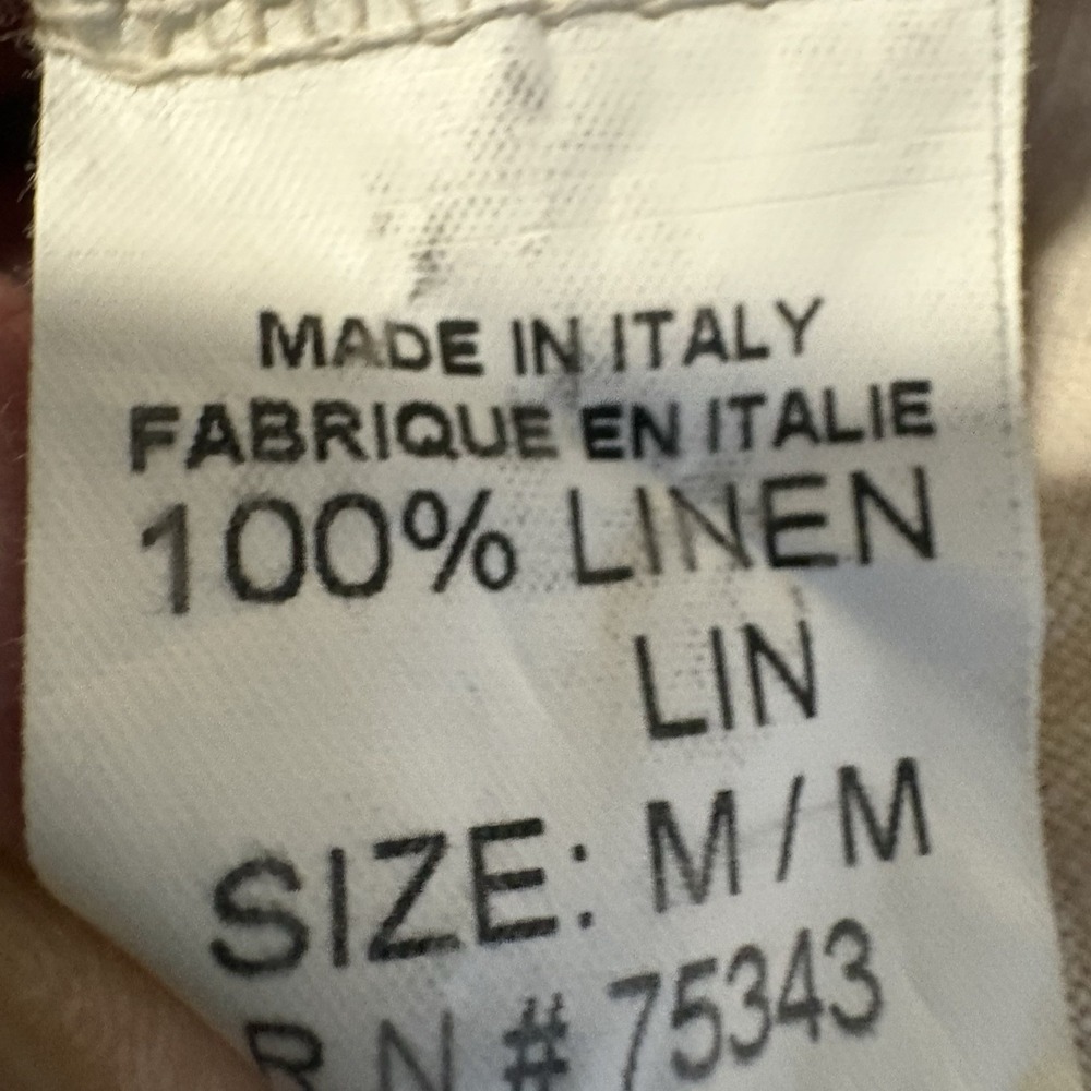 Bellambra Ruffled Dress Women M Ecru 100% Linen Made In Italy Spaghetti Strap - Picture 9 of 11